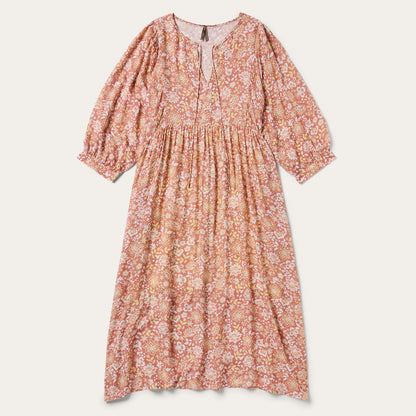 Sunset Floral Print Rayon Dress Women