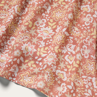 Sunset Floral Print Rayon Dress Women