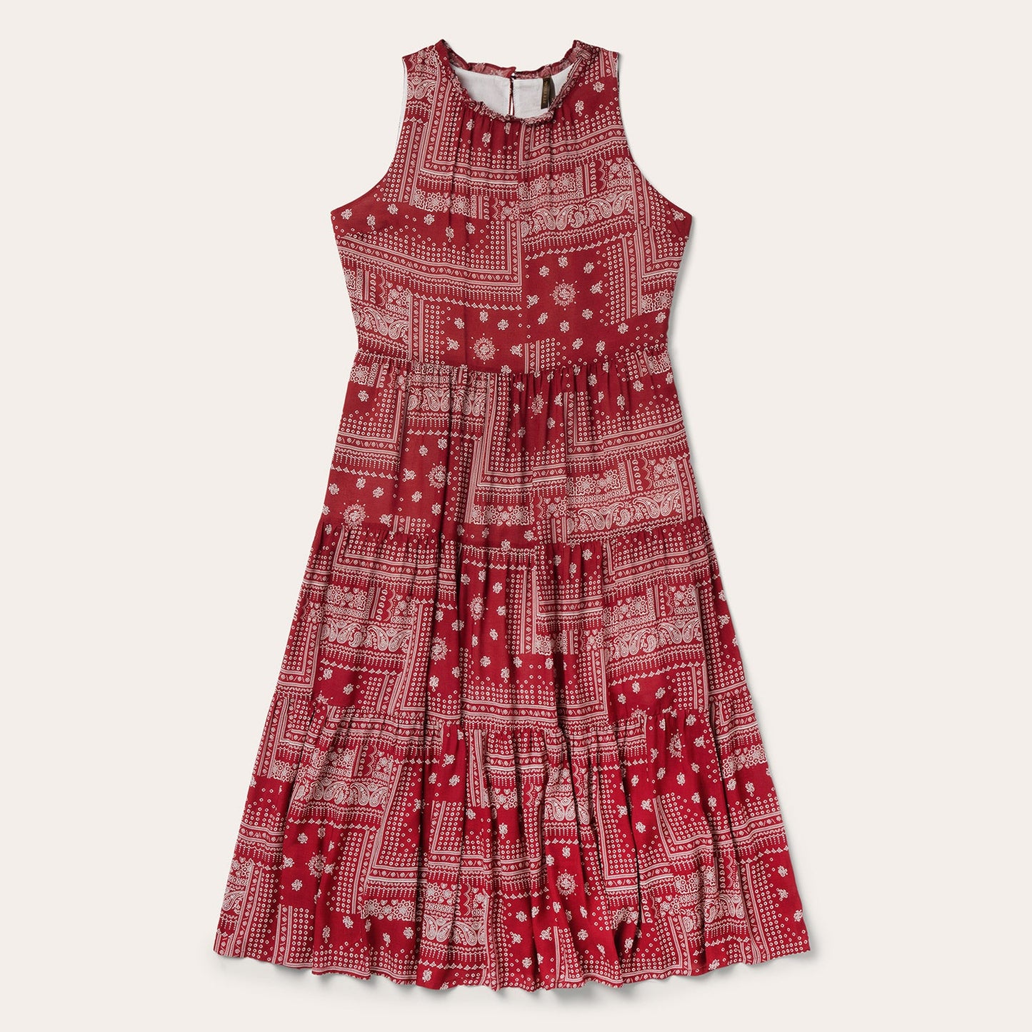 Red Bandana Patchwork Dress Women