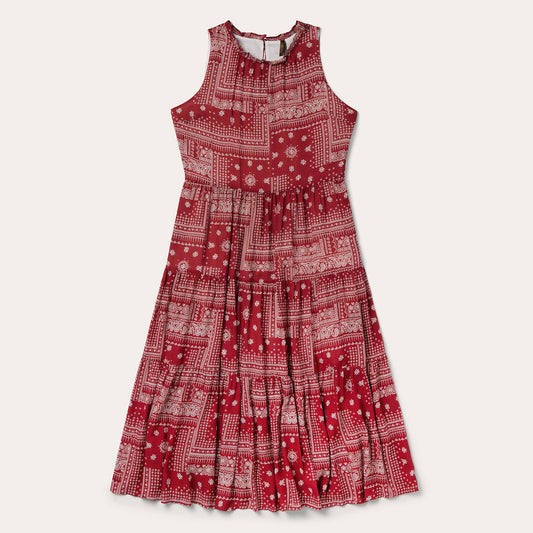 Red Bandana Patchwork Dress Women