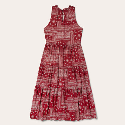 Red Bandana Patchwork Dress Women