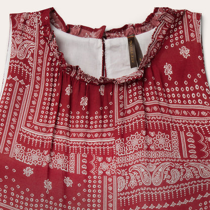 Red Bandana Patchwork Dress Women