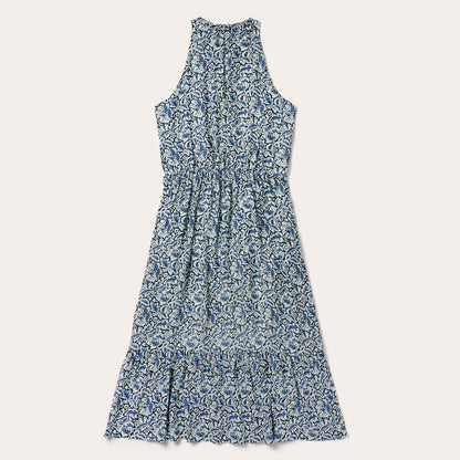 Indigo Tapestry Print Prairie Dress Women