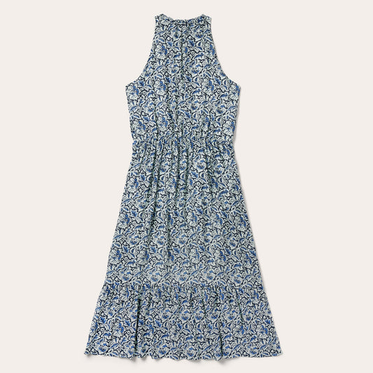 Indigo Tapestry Print Prairie Dress Women