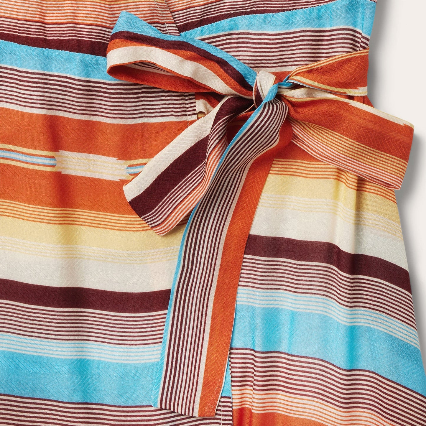 Sunset Serape Print Rayon Herringbone Wrap Front Dress Women