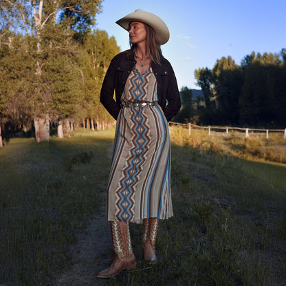 Sand Serape Print Dress Women