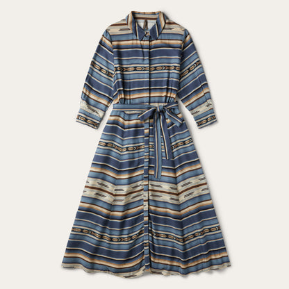 Indigo Serape Print Dress Women