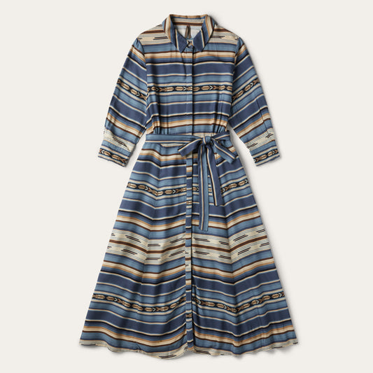 Indigo Serape Print Dress Women