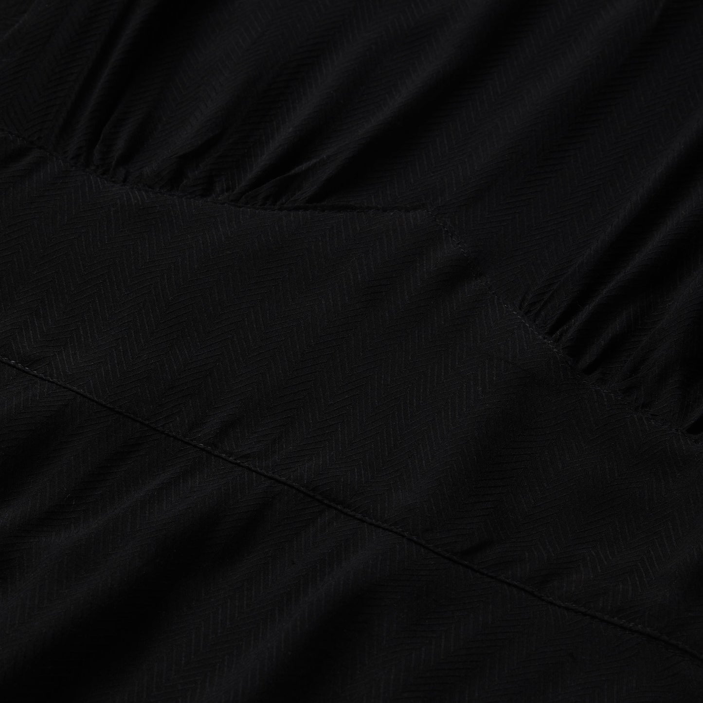Black Herringbone Twill Midi Dress Women