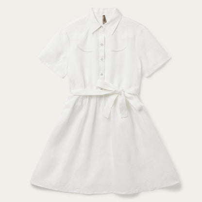 White Linen Shirt Dress Women
