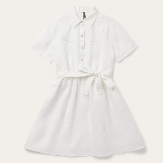 White Linen Shirt Dress Women
