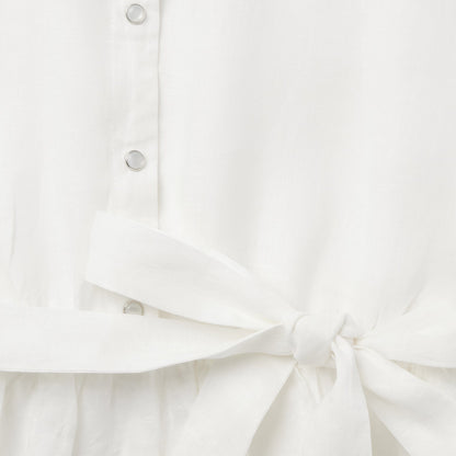 White Linen Shirt Dress Women