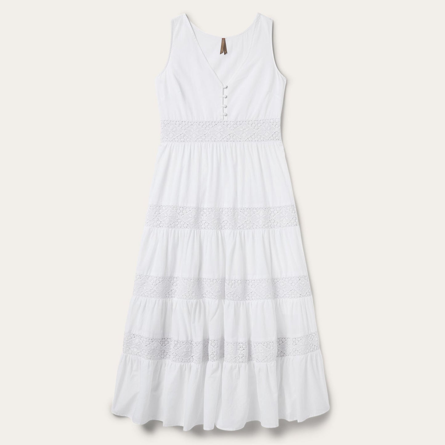 White Cotton Lawn Sleeveless Dress Women