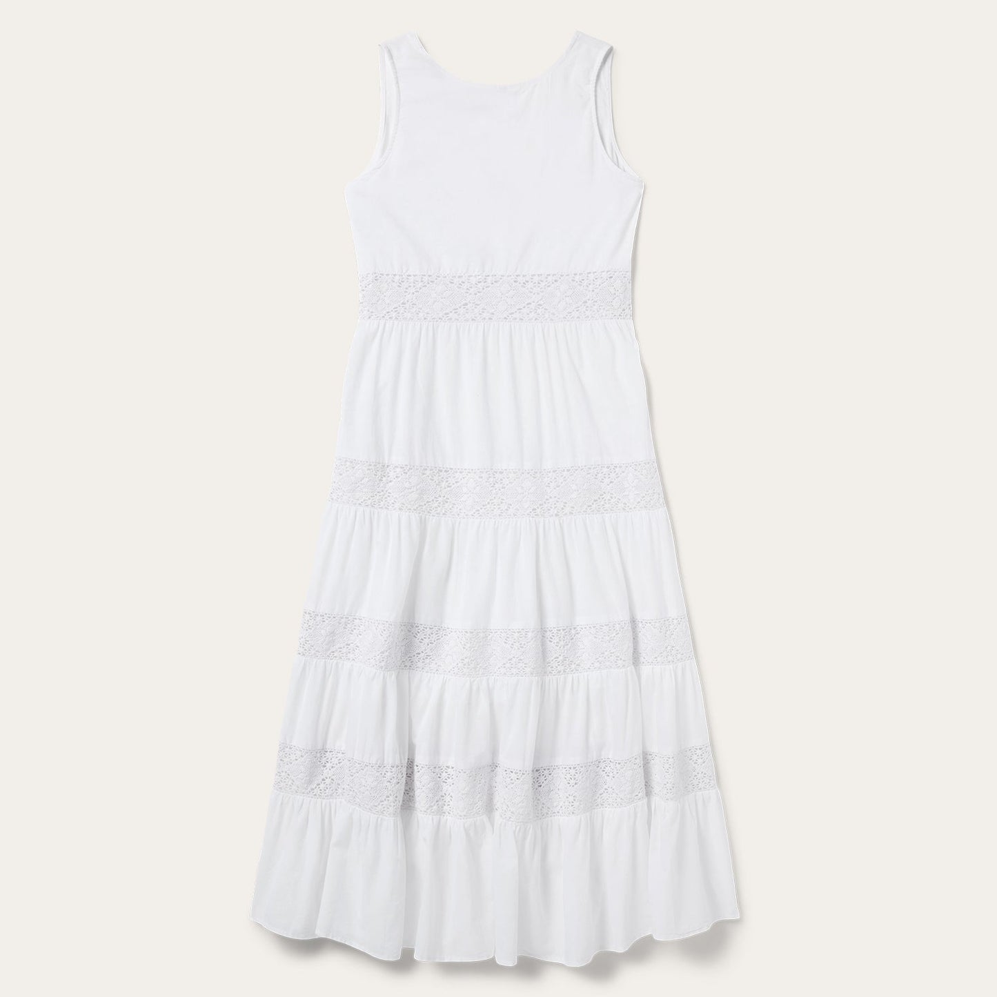 White Cotton Lawn Sleeveless Dress Women