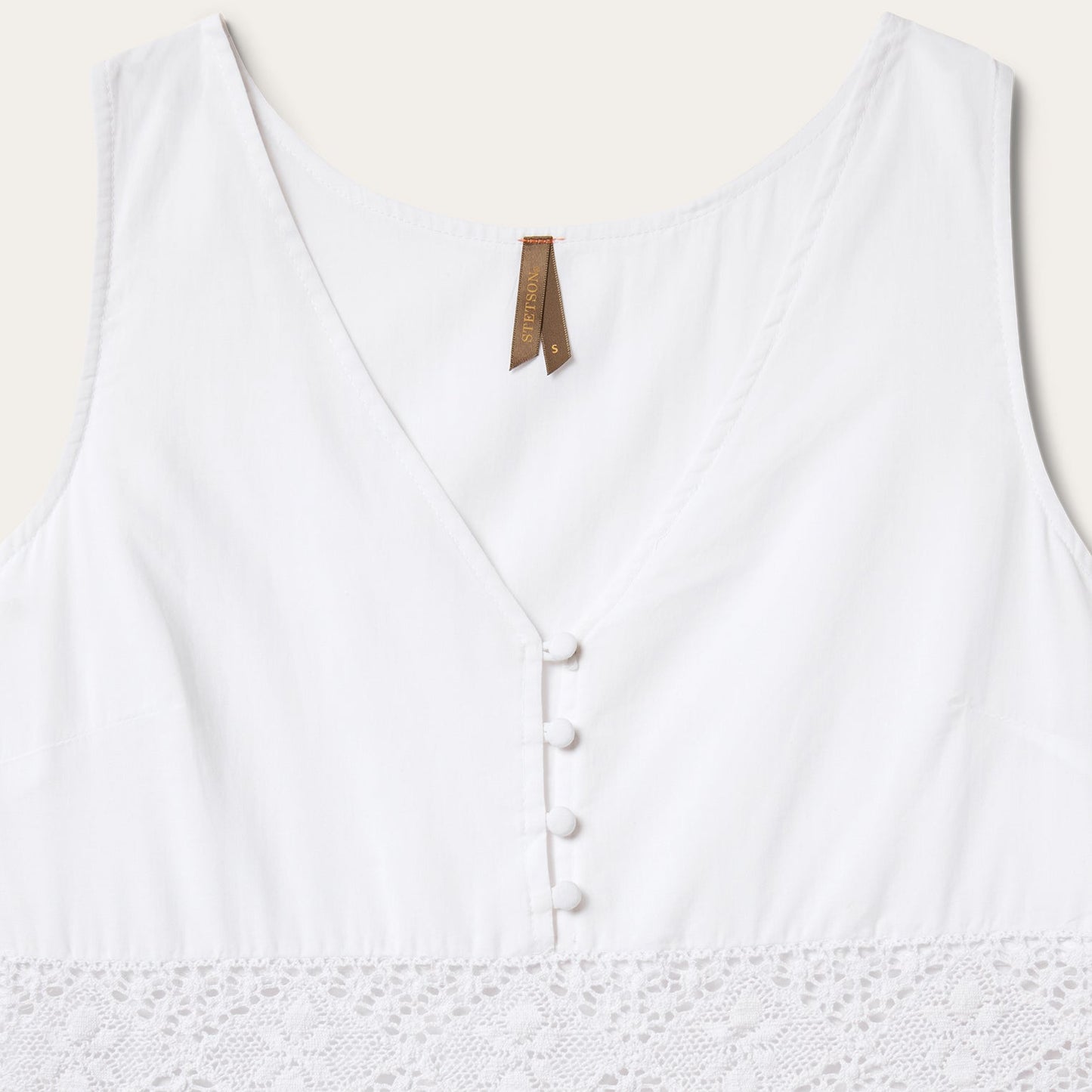 White Cotton Lawn Sleeveless Dress Women