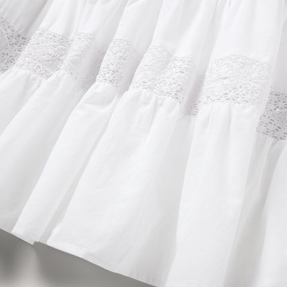 White Cotton Lawn Sleeveless Dress Women