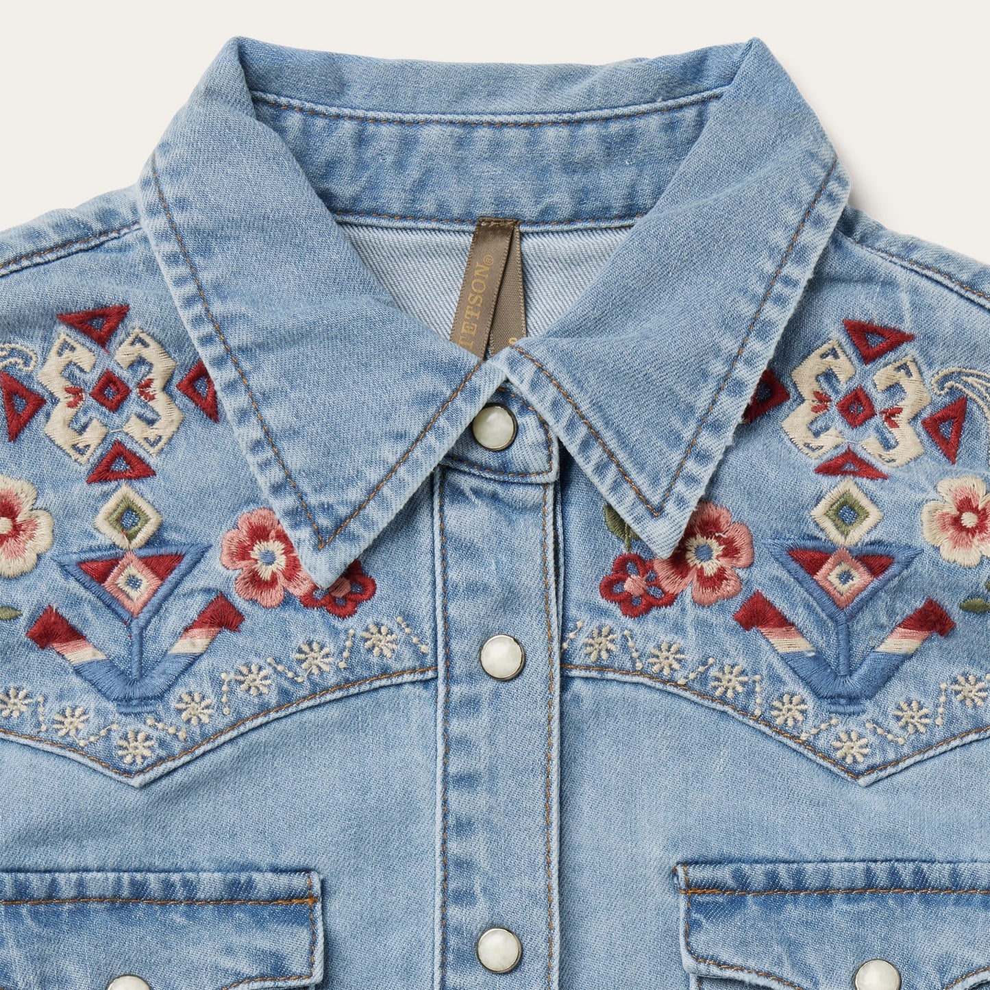 Embroidered Denim Shirt Dress Women