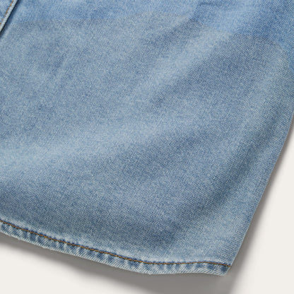 Embroidered Denim Shirt Dress Women