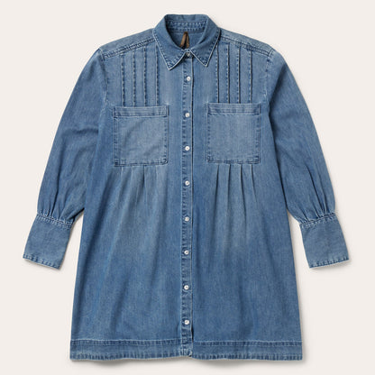 Denim Button Front Shirt Dress Women