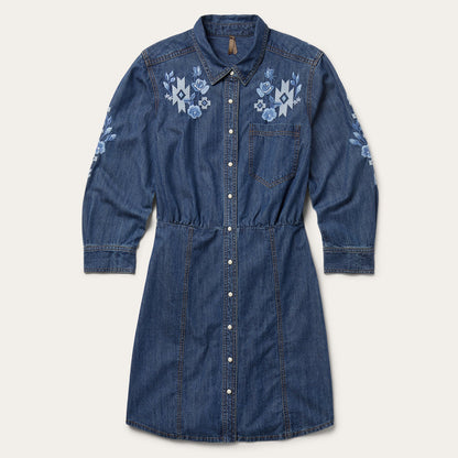 Dark Blue Denim Shirt Dress Women