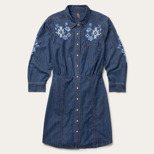 Dark Blue Denim Shirt Dress Women