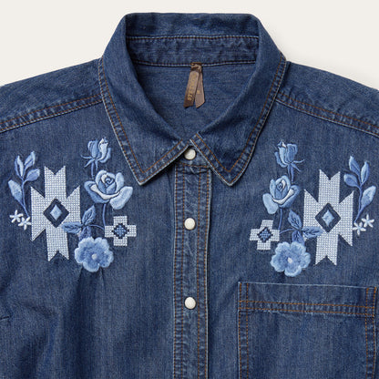 Dark Blue Denim Shirt Dress Women