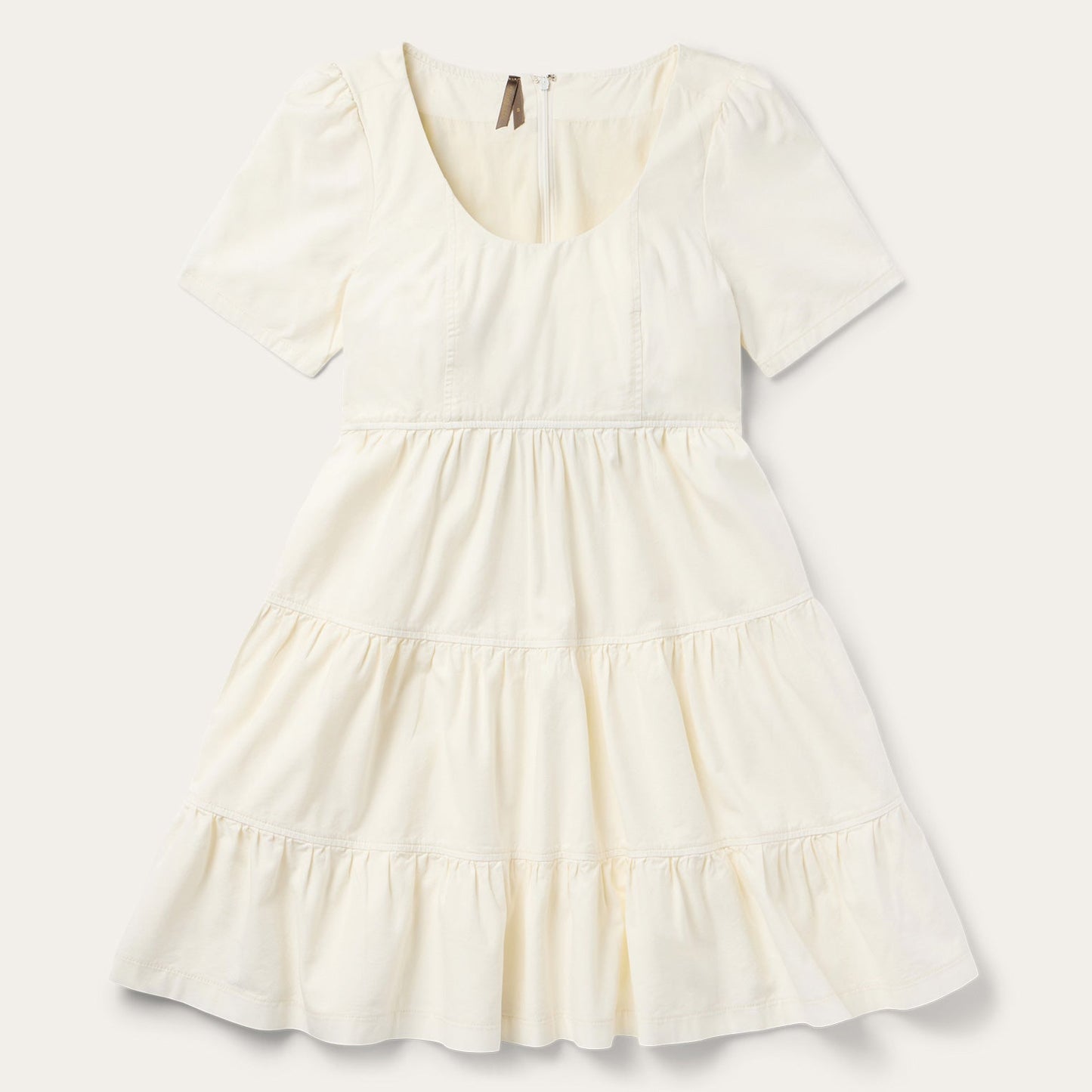 Cream Denim Tiered Dress Women