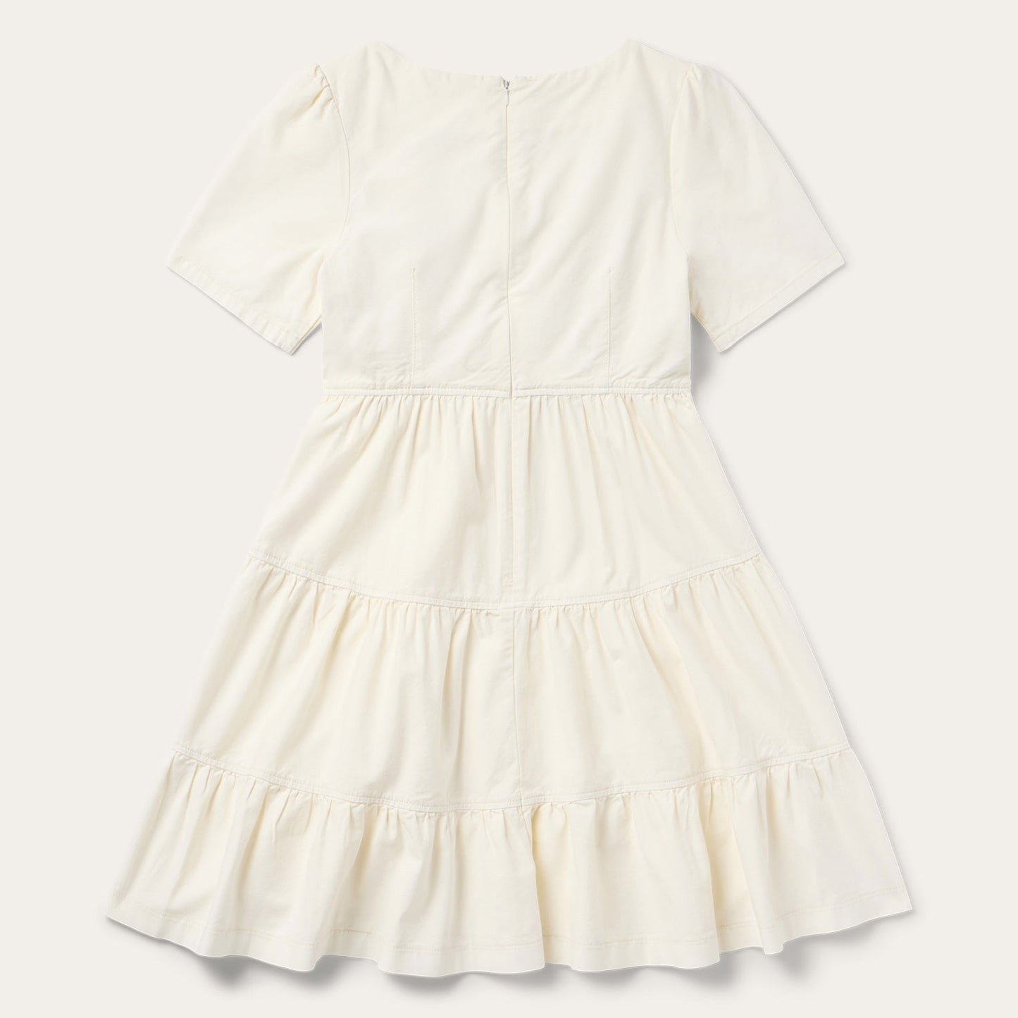 Cream Denim Tiered Dress Women