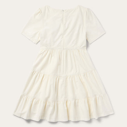 Cream Denim Tiered Dress Women