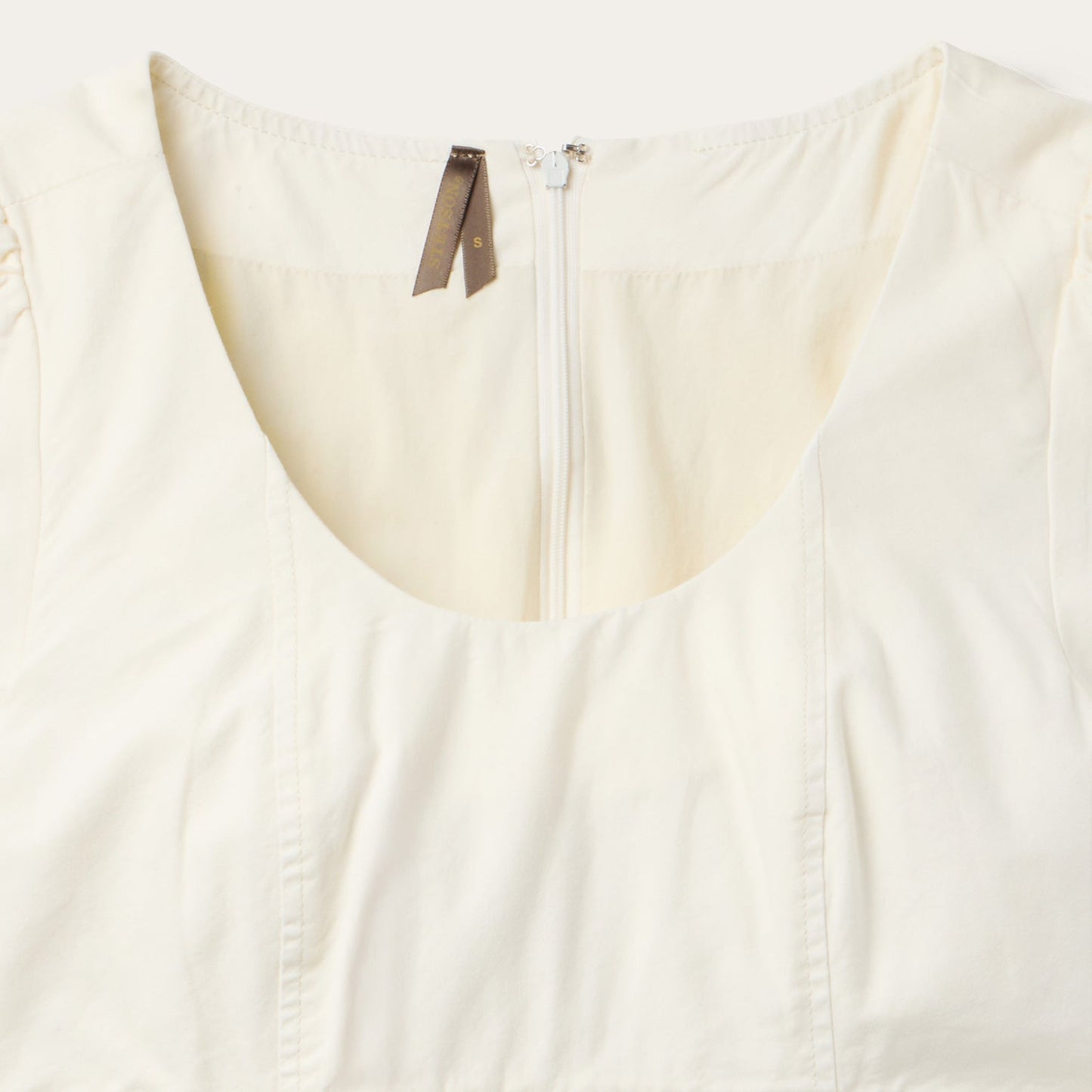 Cream Denim Tiered Dress Women