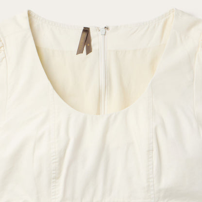 Cream Denim Tiered Dress Women