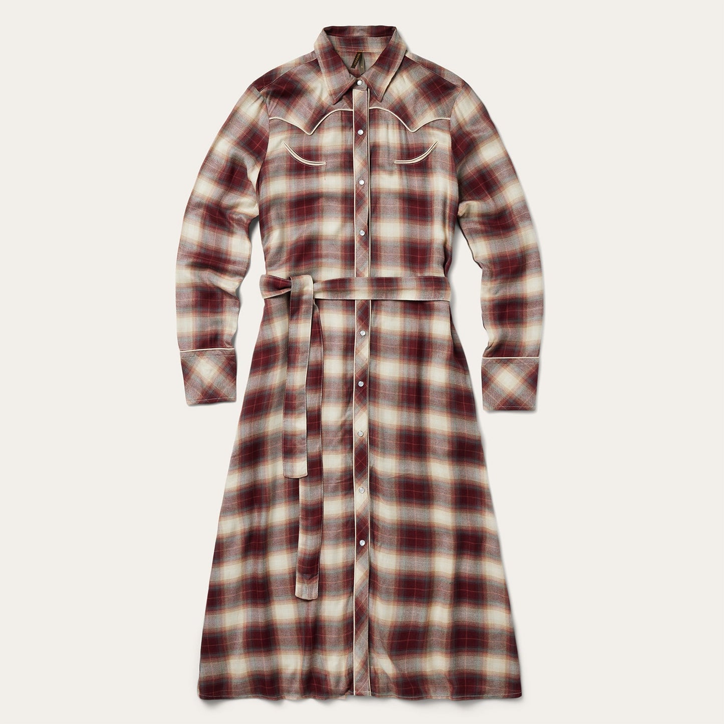 Black Cherry Plaid Shirt Dress Women