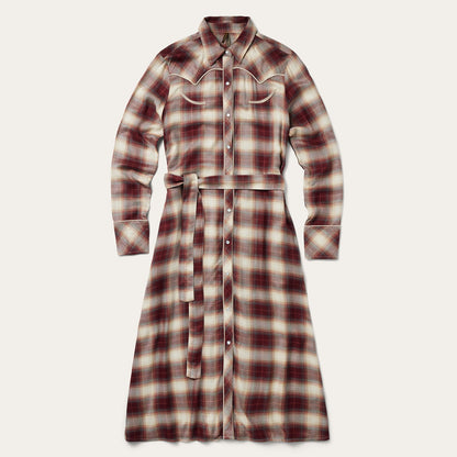 Black Cherry Plaid Shirt Dress Women