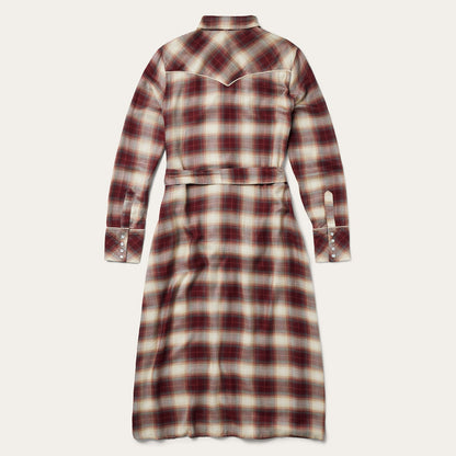 Black Cherry Plaid Shirt Dress Women