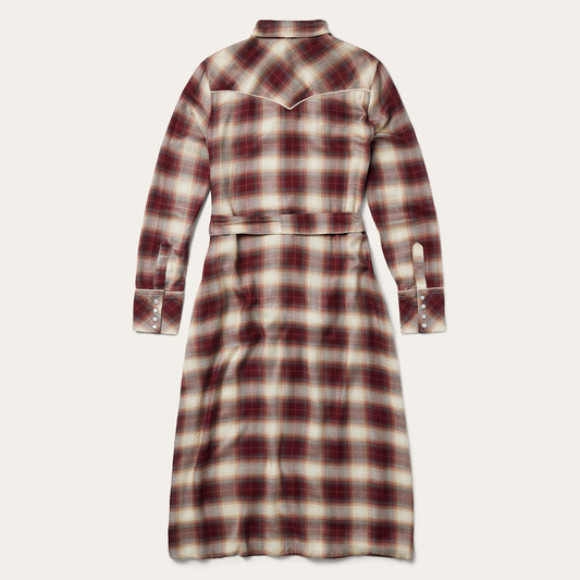 Black Cherry Plaid Shirt Dress Women