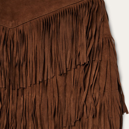 Lamb Suede Fringe Mini Skirt Women