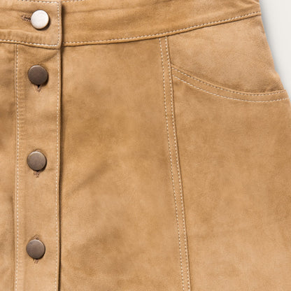 Lamb Suede Gored Skirt Women