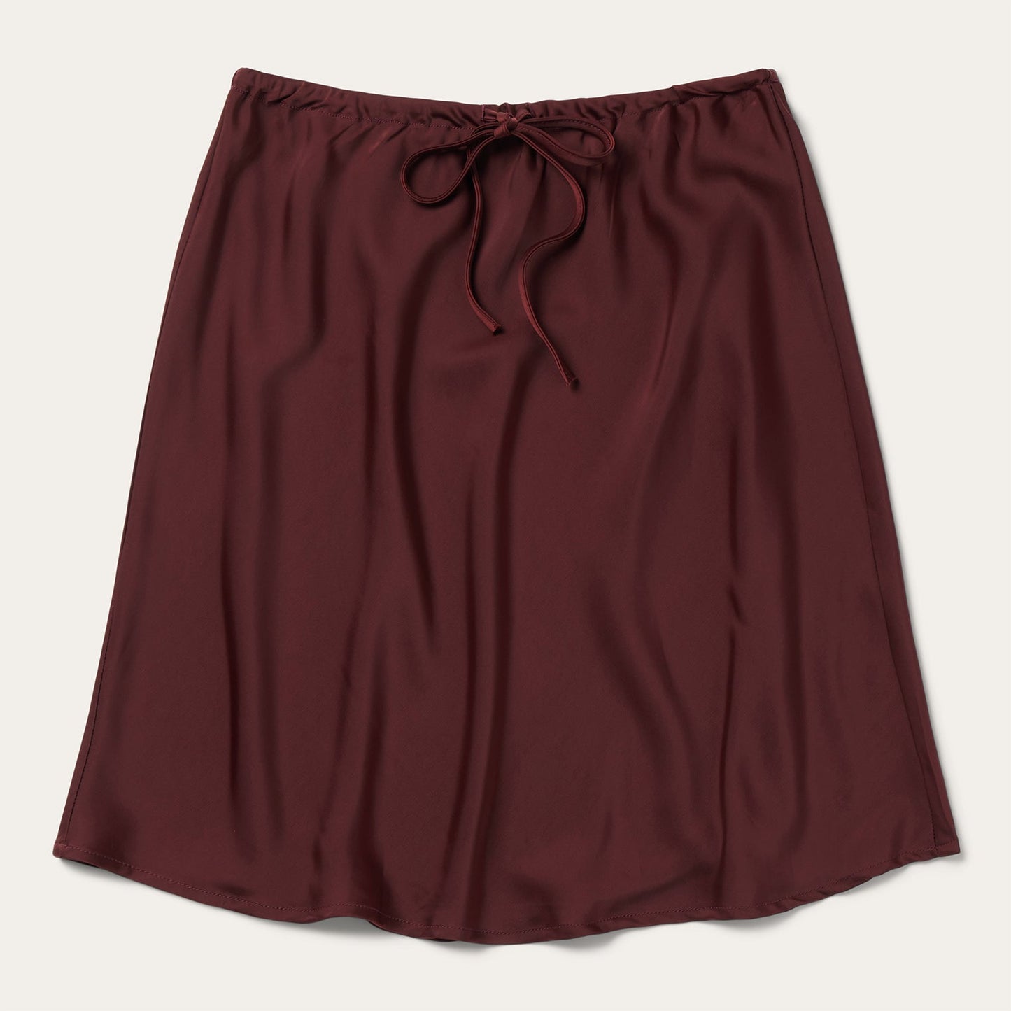 Wine Satin Skirt Women