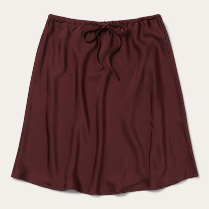 Wine Satin Skirt Women