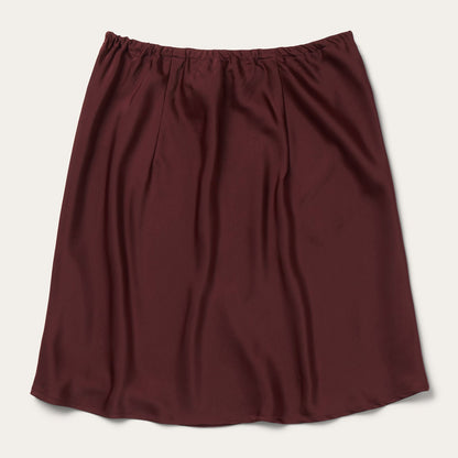 Wine Satin Skirt Women