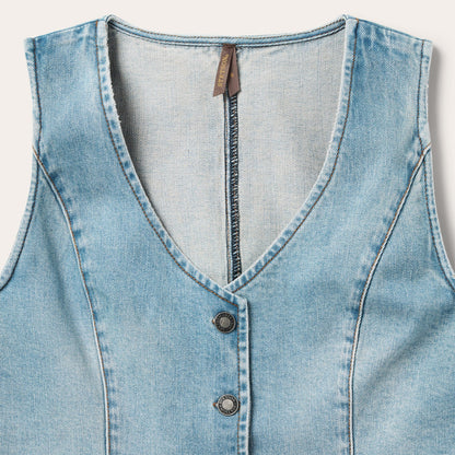 Light Rinse Denim Vest Women