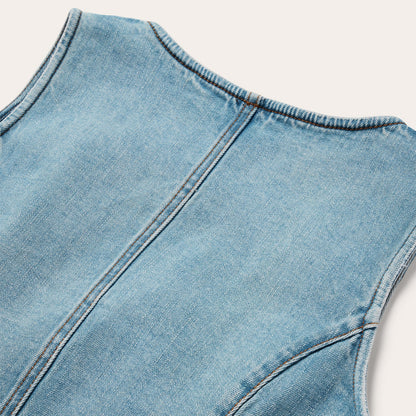 Light Rinse Denim Vest Women