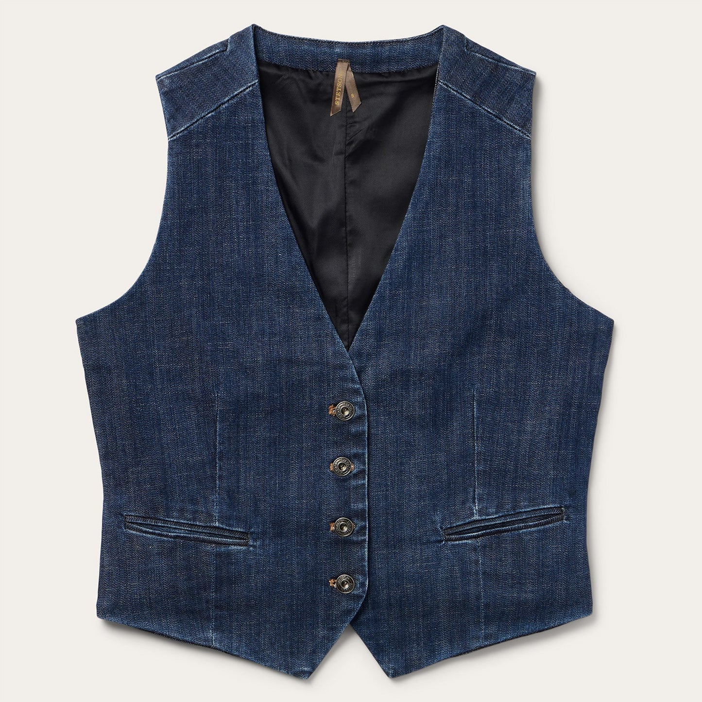 Dark Wash Stretch Denim Vest Women