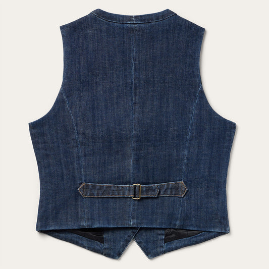 Dark Wash Stretch Denim Vest Women