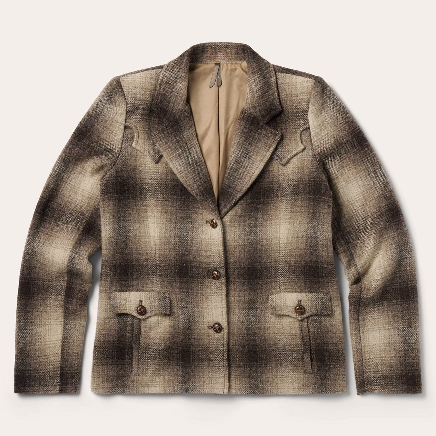 Wool Plaid Western Blazer Women