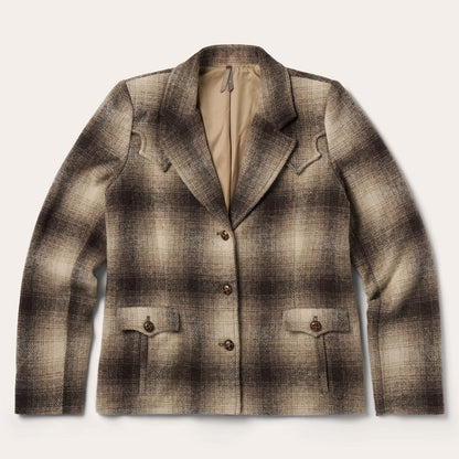 Wool Plaid Western Blazer Women