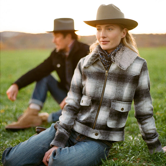 Plaid Cropped Jacket Women