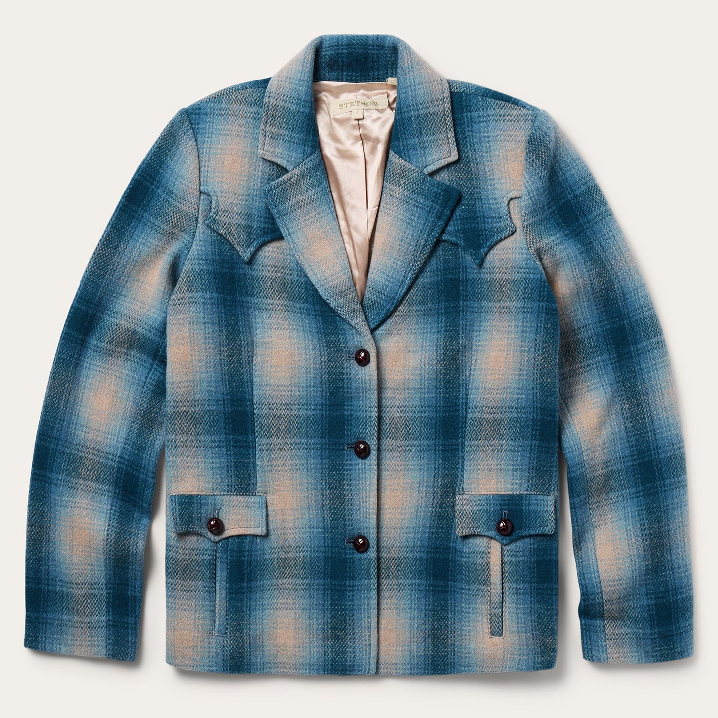 Wool Plaid Western Blazer Women