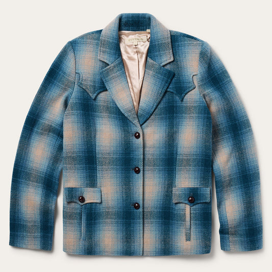 Wool Plaid Western Blazer Women