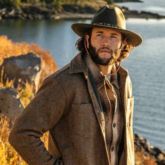 Herringbone Shirt Jacket Mens